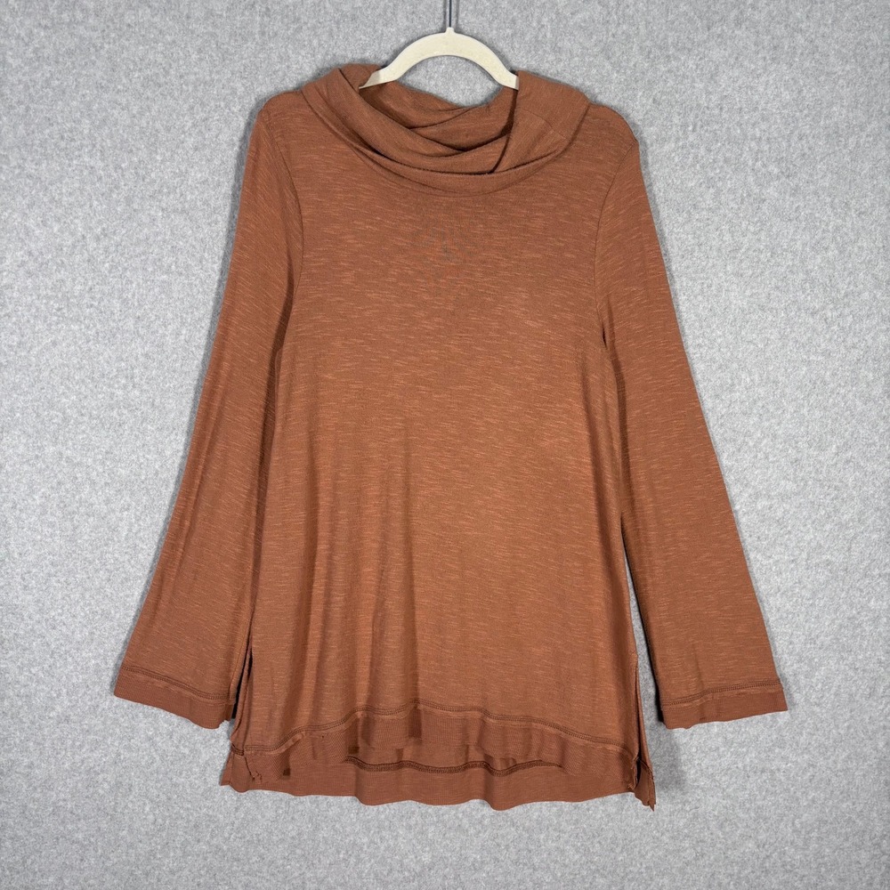 Z Supply Tunic Top‎ Large Cowl Neck Camel Flowy Thin Bell Soft Lounge Comfy Cozy